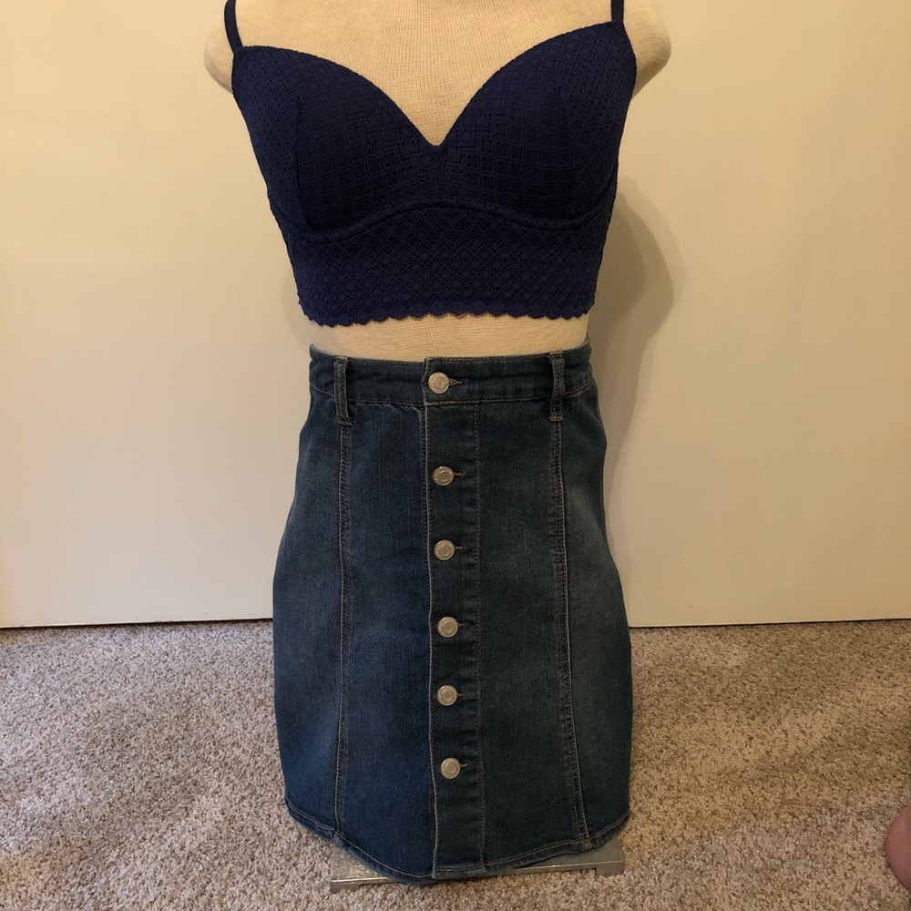 High-Waisted Jean Skirt